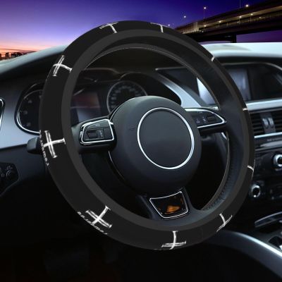 Jesus Christian Faith Cross Car Steering Wheel Covers,Soft Steering Wheel Protector for Women & Men,Universal 15 Inch Auto Car