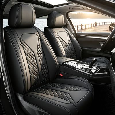 JIAMAOXIN Front Seat Covers for Cadillac SRX 2010-2016 Leather (Black)