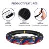 America Flag and Venezuela Flag Car Steering Wheel Covers,Soft Steering Wheel Protector for Women & Men,Universal 15 Inch Auto Car view 2