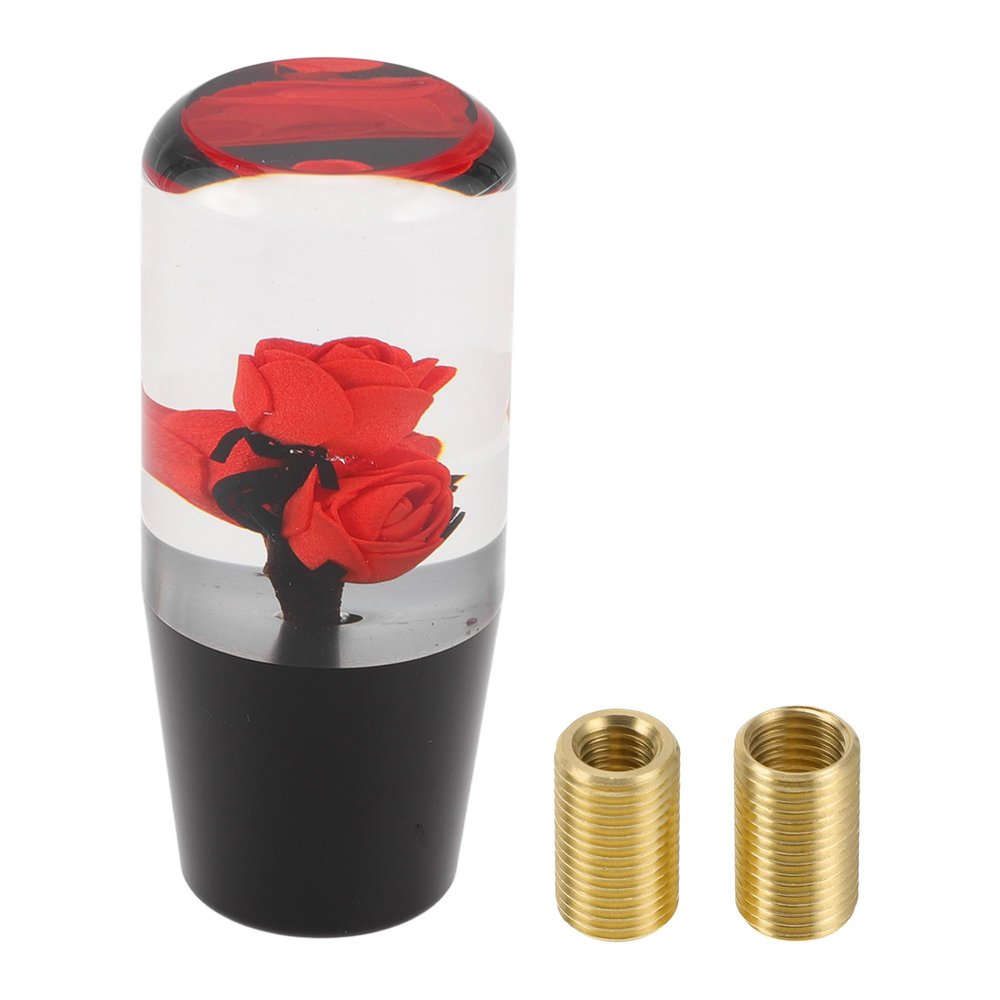 TUCKBOLD Car Shift Knob 10cm | Front Shift Lever Knob Universal for Automatic and Manual Vehicle Acrylic Red with 2 Adapter 1 Set