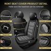 IKABEVEM Car Seat Covers Fit for Honda HRV 2016-2026 2027: Luxury Leather Automotive Front Seat Covers, HR-V Car Seat Protector(2PCS Front, Black&Grey) view 2