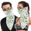 VFKLT Ear Loop Mask Neck Gaiter Face Mask, Green Leaves Printed Multifunctional Reusable Face Cover Windproof Face Mask for Women Men Hiking Running view 1
