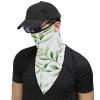 VFKLT Ear Loop Mask Neck Gaiter Face Mask, Green Leaves Printed Multifunctional Reusable Face Cover Windproof Face Mask for Women Men Hiking Running view 2