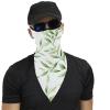 VFKLT Ear Loop Mask Neck Gaiter Face Mask, Green Leaves Printed Multifunctional Reusable Face Cover Windproof Face Mask for Women Men Hiking Running view 3