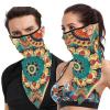 VFKLT Ear Loop Mask Neck Gaiter Face Mask, Round Flower Printed Multifunctional Reusable Face Cover Windproof Face Mask for Women Men Hiking Running view 1