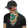 VFKLT Ear Loop Mask Neck Gaiter Face Mask, Round Flower Printed Multifunctional Reusable Face Cover Windproof Face Mask for Women Men Hiking Running view 2