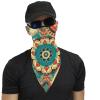 VFKLT Ear Loop Mask Neck Gaiter Face Mask, Round Flower Printed Multifunctional Reusable Face Cover Windproof Face Mask for Women Men Hiking Running view 3
