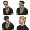 VFKLT Ear Loop Mask Neck Gaiter Face Mask, Round Flower Printed Multifunctional Reusable Face Cover Windproof Face Mask for Women Men Hiking Running view 4