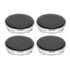 Hihaha Wheel Center Caps Hub Caps Rim Center Caps Plastic OD: 65mm/2.56" 4 Pc Gloss Silver Tone for Ford for Chevy with Black Carbon Fiber Pattern Sticker view 1