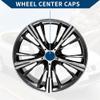Hihaha Wheel Center Caps Hub Caps Rim Center Caps Plastic OD: 65mm/2.56" 4 Pc Gloss Silver Tone for Ford for Chevy with Black Carbon Fiber Pattern Sticker view 3