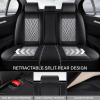 KSJH Car Seat Cover Fit 98% of BMW 2000-2025,Premium Nappa Leather Breathable Waterproof Sports Seat Cover,Easy to Install Automotive Seat Covers Front PairBlack & Gray view 3