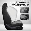 KSJH Car Seat Cover Fit 98% of BMW 2000-2025,Premium Nappa Leather Breathable Waterproof Sports Seat Cover,Easy to Install Automotive Seat Covers Front PairBlack & Gray view 4
