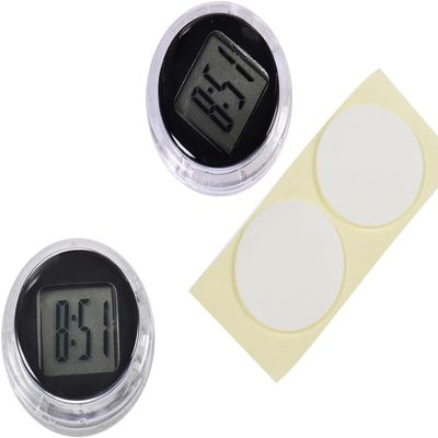 Sluswallow 1Pc Black Mini Motorcycle Clocks,Waterproof Stick-On Motorbike Mount Watch Digital Clocks,Motorcycle Clocks for Vehicle,Auto,Car,SUV and More 1.1 Diameter Small in Size and Light in Weight
