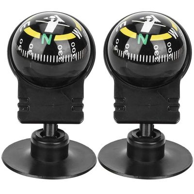 2PCS Car Guide Ball, LC282 Portable Automotive Compass with Suction Cup Lightweight Outdoor Navigation Tools for Hiking Camping Adventure