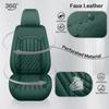 WQCXYHW 5 Seats Leather Car Seat Covers for VW Volkswagen Taos 2022-2024,Luxury Comfort Waterproof Breathable Nappa Leather Car Seat Cover,Airbag Compatible Seat Cushions(Green,Full Set) view 3