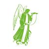 Dark Spark Decals Angel Messanger, Angelic Messanger with Scroll 4 inch Lime Indoor Outdoor Vinyl Decal view 1