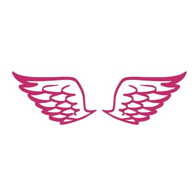 Dark Spark Decals Angel Wing V2 4 inch Pink Indoor Outdoor Vinyl Decal