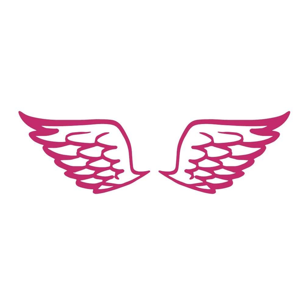 Dark Spark Decals Angel Wing V2 4 inch Pink Indoor Outdoor Vinyl Decal