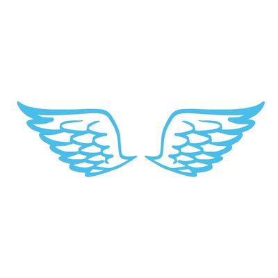 Dark Spark Decals Angel Wing V2 5 inch Light Blue Indoor Outdoor Vinyl Decal