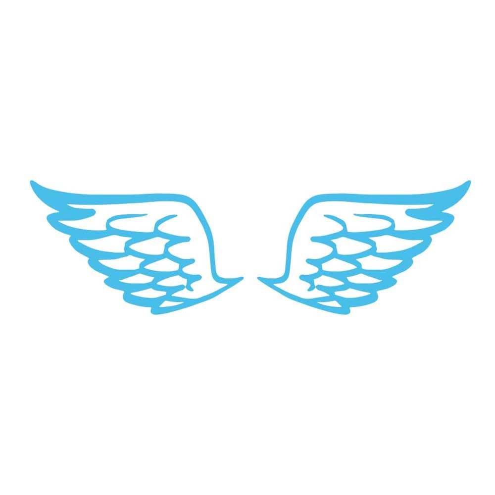 Dark Spark Decals Angel Wing V2 5 inch Light Blue Indoor Outdoor Vinyl Decal