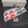 RST Hood Decals (2pk) Rally Sport Truck Stickers Fits 2019-2025 Silverado Tahoe Suburban (Gloss Black & Red, 6.2L) view 1