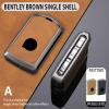 SANRILY Metal Leather Key Fob Cover Compatible with Volv S60 S90 V60 V90 XC90 XC60 XC40 Polestar 1 Polestar 2 Accessories Keyless Key Fob Case with Keychain Brown -B view 3