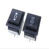 WLBQZESEG KCD4 Black Rocker Switch Power Switch ON-Off-ON 3 Position 3/6 Pins with Light 16A 250VAC/ 20A 125VAC KCD1 10A 125VA/ 6A 250V (KCD4 6-Pin On-Off-On) view 2