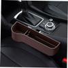 TINEASUR 2pcs Car Seat Crack Organizer Plastic Storage Box for Main Driving Front Passenger Seats for Phones Wallets Keys More Brown view 4