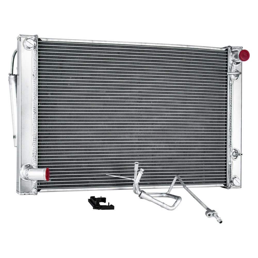 Wialufip 3 Row Radiator &Condenser Combo For 2009-2013 Infiniti G37 G35 Sedan 13-17 Nissan 370Z 3.7L Automotive Replacement Radiators