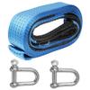 TINEASUR High Strength Nylon Tow Strap with Reflective Design Emergency Towing Rope for Cars and Trucks Heavy-Duty Shackle Hook for Night Use and Cargo Securing view 1