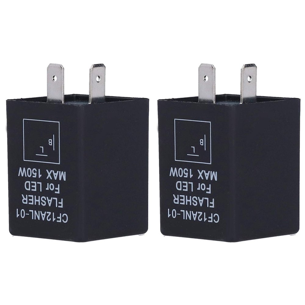 2Pcs DC12V LED Flasher, 2Pin LED Flasher, 2Pin Relay Electronic Relay Car Turn Light