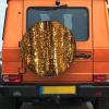 Spare Tire Cover 14 Inch Waterproof Dust-Proof Wheel Tire Cover Gold Sequin Sparkle Wheel Protector Fit for Trailer, Rv, SUV and Many Vehicle view 1