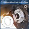 INFINAUTO Car Wheel Hub Centric Rings OD 71.1mm to ID 56.6mm Wheels Center Shaft Shock Absorbing Hubrings Aluminium Alloy Silver Tone Durable view 2