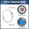 INFINAUTO Car Wheel Hub Centric Rings OD 71.1mm to ID 56.6mm Wheels Center Shaft Shock Absorbing Hubrings Aluminium Alloy Silver Tone Durable view 3