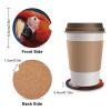 Car Coasters for Cup Holders,Animal Mouth Printed Car Cup Holder Coasters,2 Pack Universal Wood Cute Cup Holder Insert with Finger Slot,2.6" Cute Car Accessories Interior for Women Men view 2