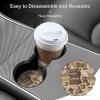 Car Coasters for Cup Holders,Coffee Nostalgia Printed Car Cup Holder Coasters,2 Pack Universal Wood Cute Cup Holder Insert with Finger Slot,2.6" Cute Car Accessories Interior for Women Men view 4