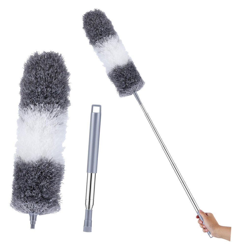 Flexible Duster Extension Pole Microfiber Ceiling Fan Cleaner Efficient Dust Removal for Home Style