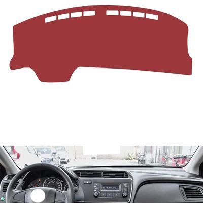 Leather Dash mat Dashboard Cover Compatible with Honda City 2015-2019dust-Proof,Sun Protection Dashboard Cover(red)