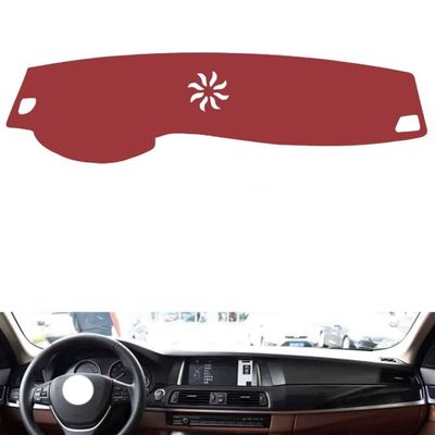 Leather Dash Board Cover mat Compatible with BMW 5 Series 2011-2017Anti-Slip,Sun Protection Dashboard Cover-red