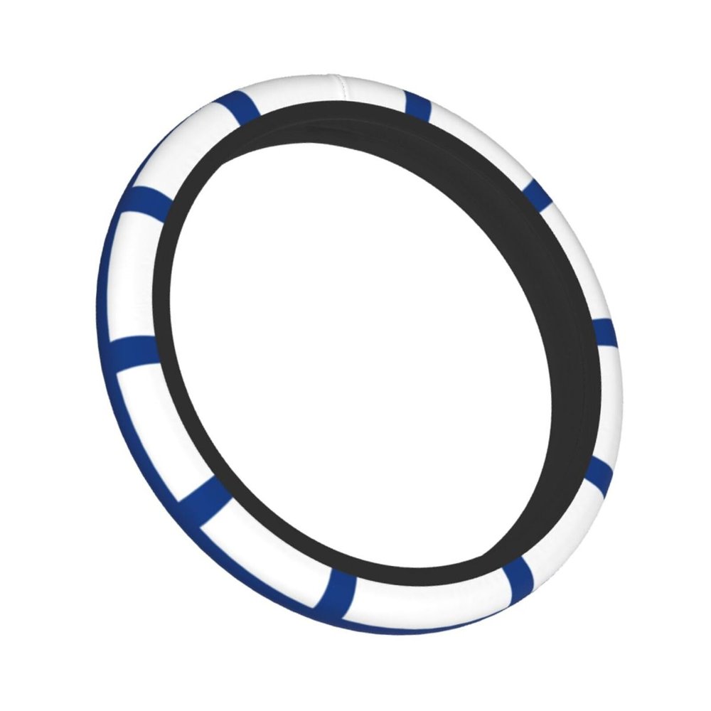 Finland Finnish Flag Car Steering Wheel Cover Soft Elasticity Universal 15 Inch Car Accessories Steering Wheel Protector for Women Men