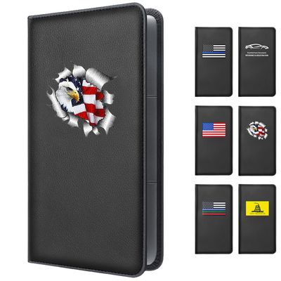Giftguys Car Insurance and Registration Card Holder | for BMW Ford Tesla Cadillac All Cars | Store Cards, ID License & Essential Documents | Premium Leather with Magnetic Closure