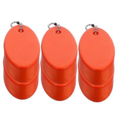 OSOLADY 6pcs Creative Floating Keychain Lightweight Oval Key Ring for Water Sports Fishing Boating Surfing Random Colors Eco-friendly Pu and Eva Material