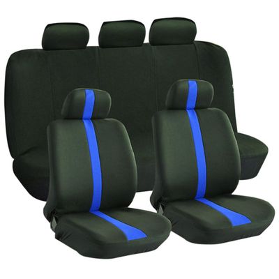 RORPOIR 9pcs Car Seat Covers Set Breathable Auto Interior Protection Stylish Blue Design for Seasons for Cars Suvs Trucks and