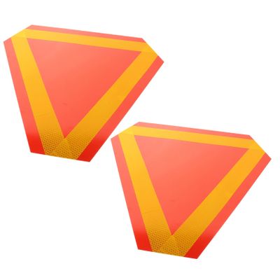 2 Pcs Slow Moving Vehicle Sign Aluminum Triangle Reflector Board