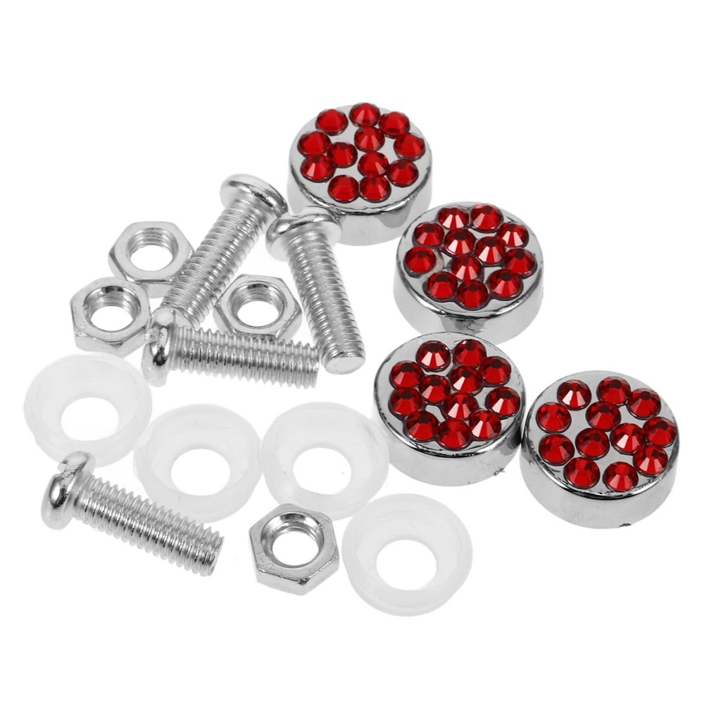 ULTECHNOVO Car Plate Screws and Caps License Plate Screw Kit Theft Nut Cap Fit Car Hardware