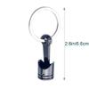 SENIDIKE Creative Piston Keychain, Mini Engine Piston Model Keychain, Alloy Key Chain Ring Keyring, Silver Black Gold Rainbow(Black,3 Pieces) view 2