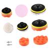 PartyKindom 16pcs Polishing Pad Set with Drill Adapter for Car Waxing and Buffing Various Softness for Different Surfaces Compatible with Polishing Machines and Drills view 1