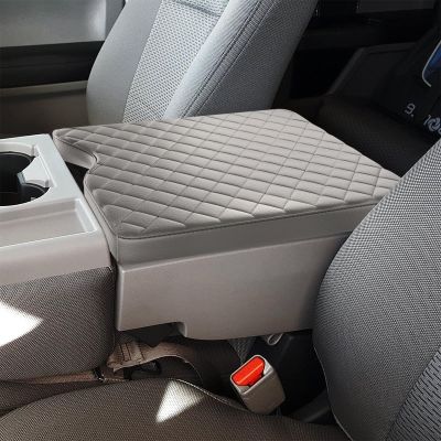 JHGFVC Center Console Cover for Ford F150 2015-2024 and F250 F350 F450 F550 2017-2024 with 40/20/40 Jump Seat Accessories, Leather Armrest Cover Pad Protection Seat Arm Rest Box Lid Accessories