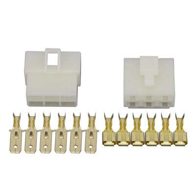 1 Set 6.3 MM Automotive Wiring Plug 1P 2 P 3P 4P 6P 8P 9P 10P 12P 14P Male/Female Butt Socket High Current Connector BHUPWZE(6 Pin)