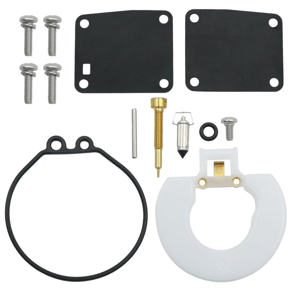 JUUDDENPARTS 6G1-W0093-00 Carburetor Rebuild Kit, Compatible with Yamaha Tohatsu Nissan Mariner 3HP 4HP 5HP 6HP 8HP 9.8HP 2-Stroke Outboard Engine, Replaces OEM 369-87122-1 11502M